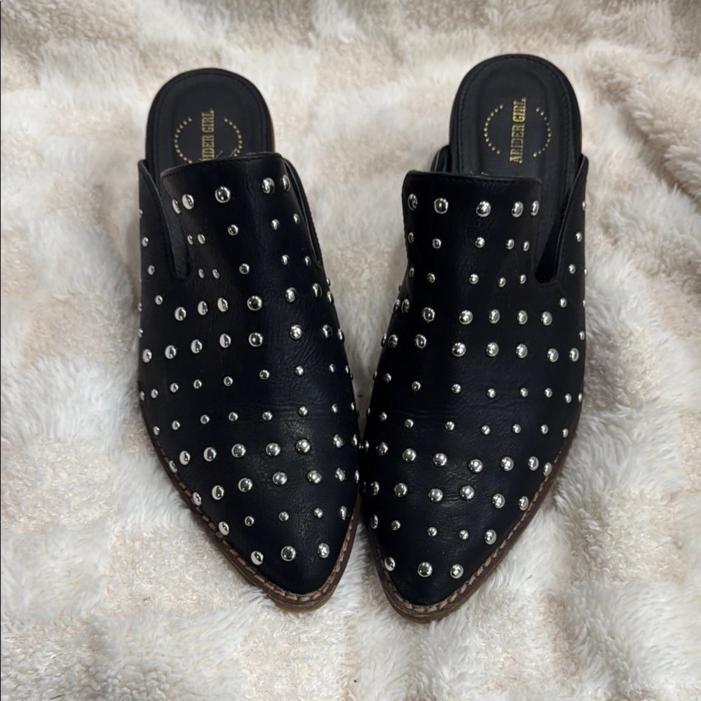 Like New! ARider Girl Studded Black Mules